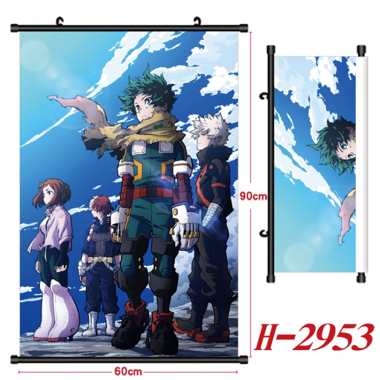 My Hero Academia Anime Black Plastic Rod Canvas Painting Wall Scroll 60X90CM