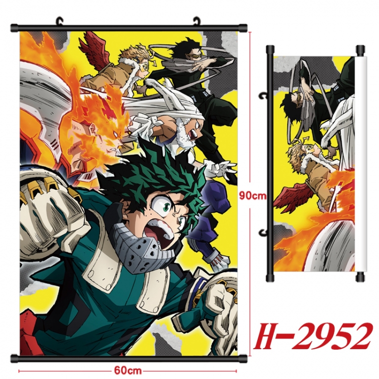 My Hero Academia Anime Black Plastic Rod Canvas Painting Wall Scroll 60X90CM