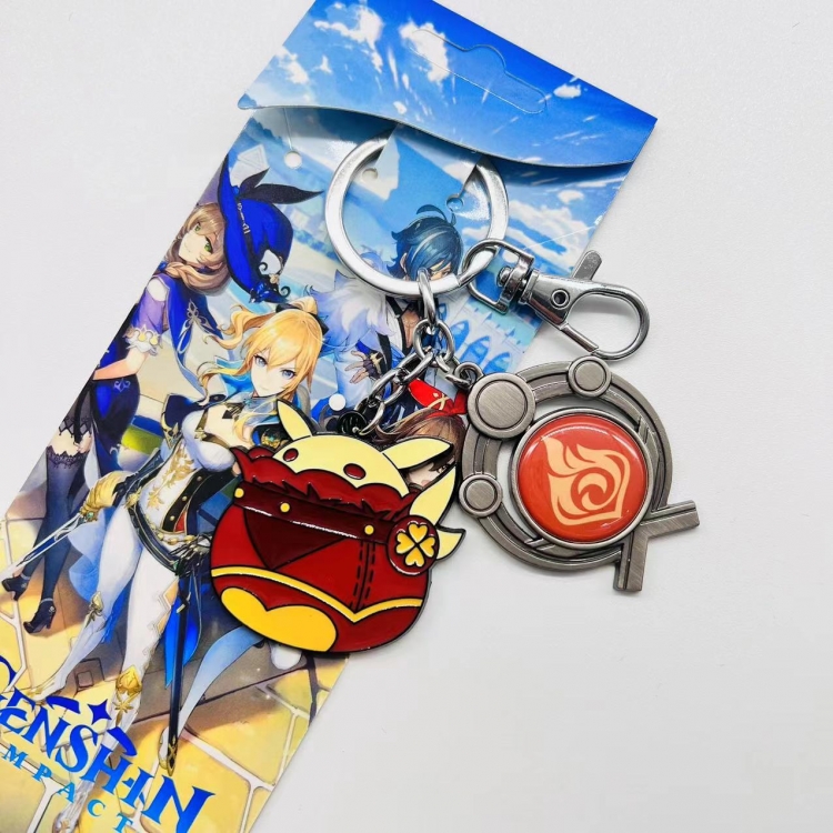 Genshin Impact Anime character 2 pendant metal keychain backpack pendant 2444
