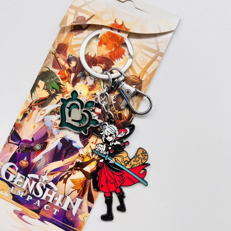 Genshin Impact Anime character 2 pendant metal keychain backpack pendant  2428