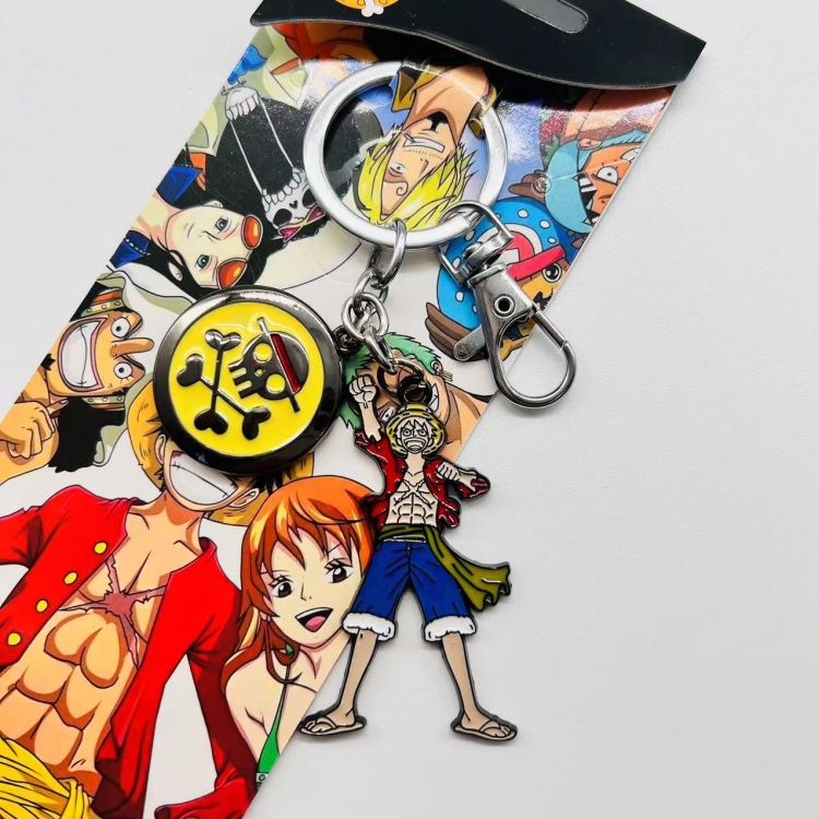 One Piece Anime character 2 pendant metal keychain backpack pendant