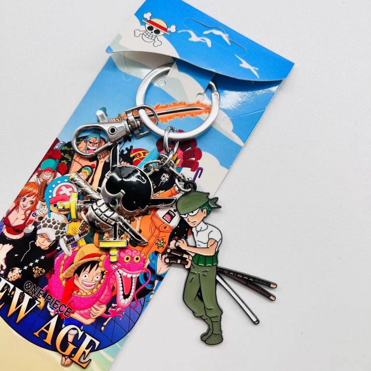 One Piece Anime character 2 pendant keychain metal  backpack pendant