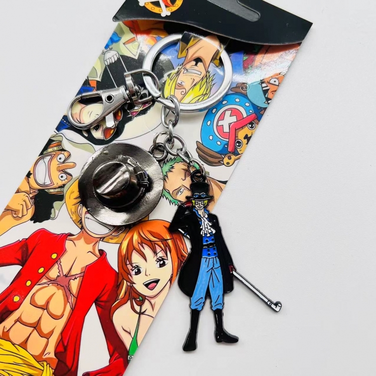 One Piece Anime character 2 pendant metal  keychain backpack pendant