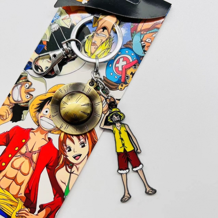 One Piece Anime character 2 pendant metal  keychain backpack pendant