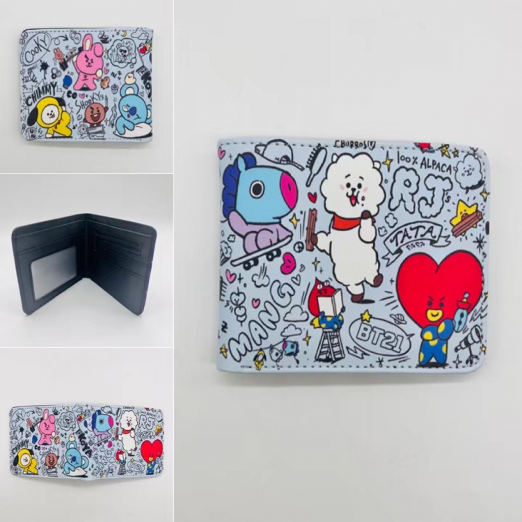 BTS Full color Two fold short card case wallet 11X9.5CM