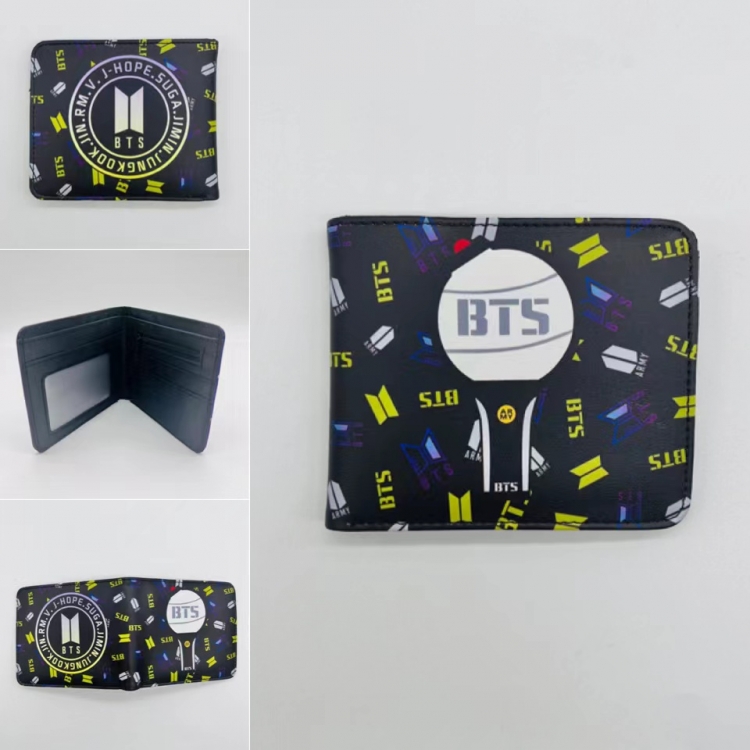 BTS Full color Two fold short card case wallet 11X9.5CM