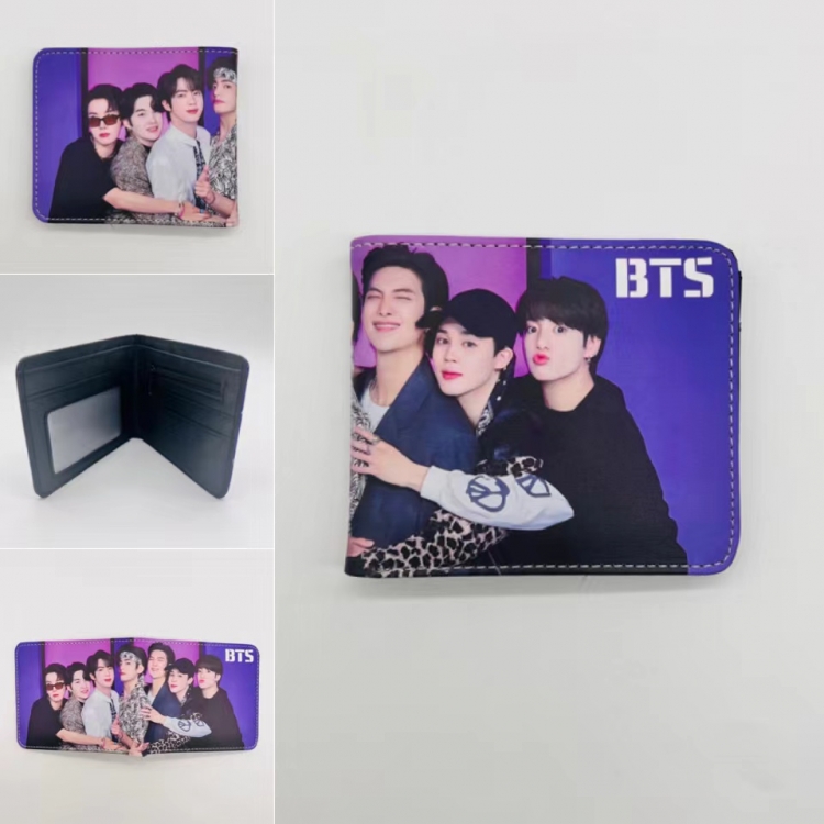 BTS Full color Two fold short card case wallet 11X9.5CM