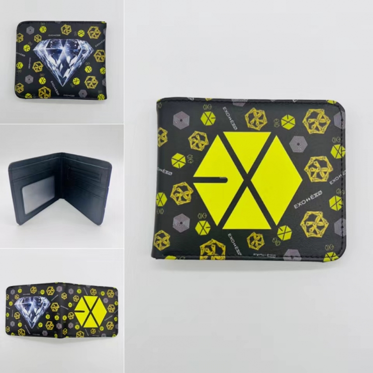 EXO Full color Two fold short card case wallet 11X9.5CM