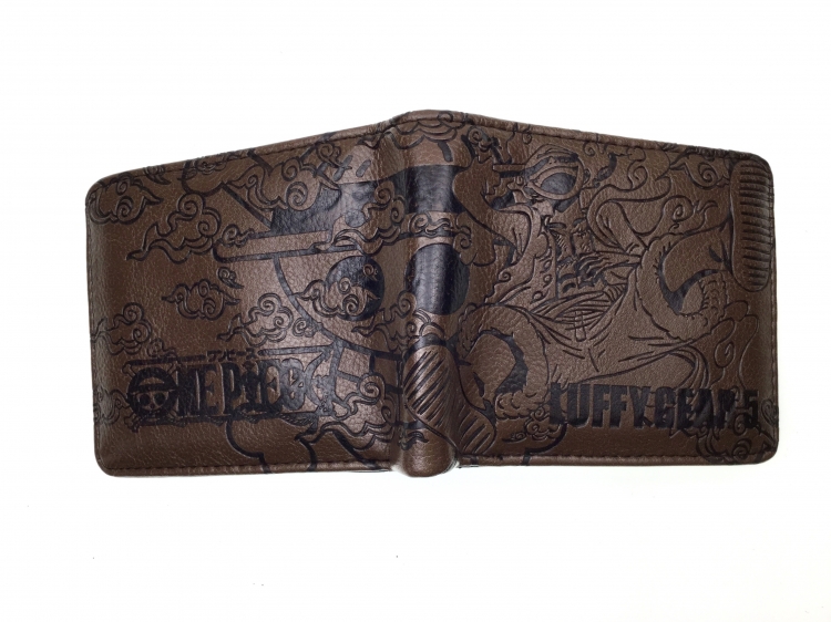 One Piece  Half fold embossed short leather wallet 11X10CM