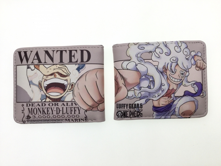 One Piece Anime two fold  Short wallet 11X9.5CM 60G 