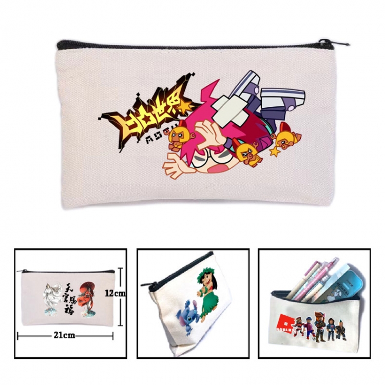 AOTU Anime canvas minimalist printed pencil case storage bag 21X12cm