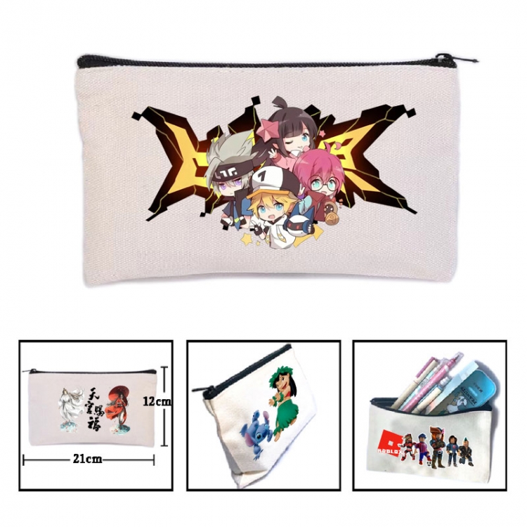 AOTU Anime canvas minimalist printed pencil case storage bag 21X12cm