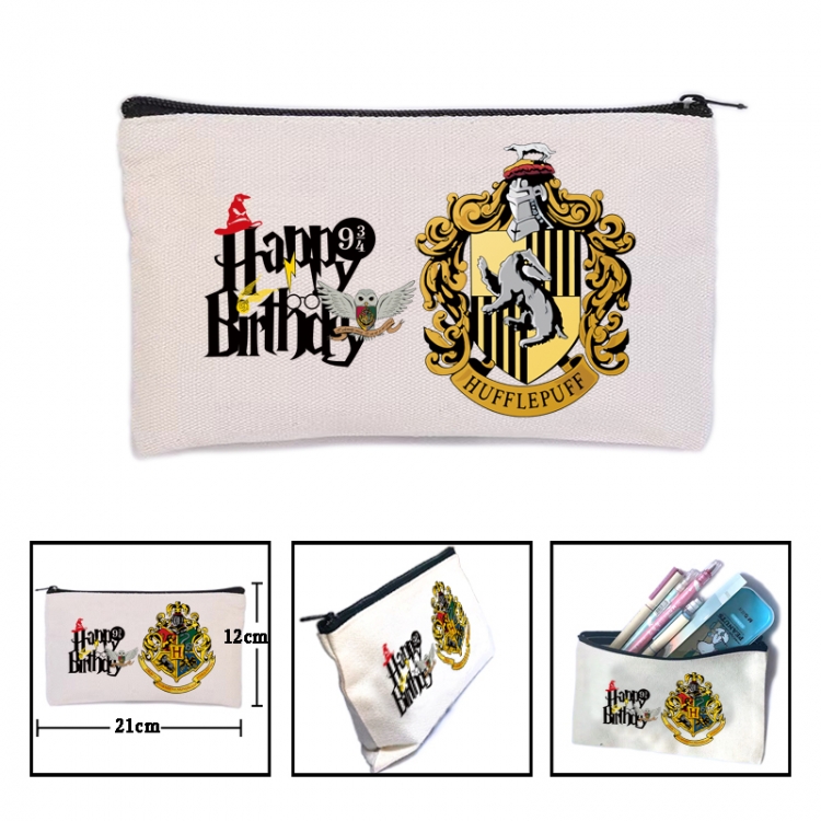 Harry Potter Anime canvas minimalist printed pencil case storage bag 21X12cm