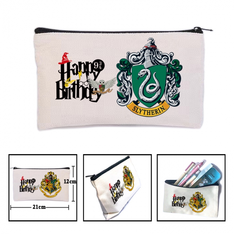 Harry Potter Anime canvas minimalist printed pencil case storage bag 21X12cm