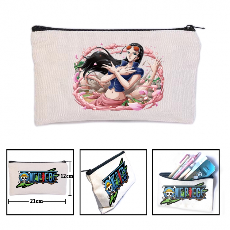 One Piece Anime canvas minimalist printed pencil case storage bag 21X12cm