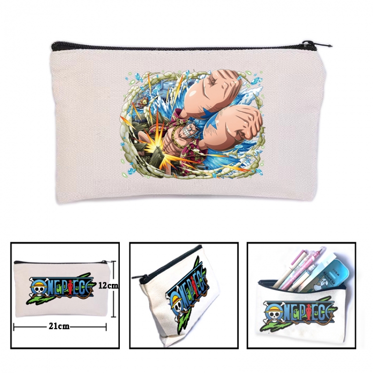 One Piece Anime canvas minimalist printed pencil case storage bag 21X12cm