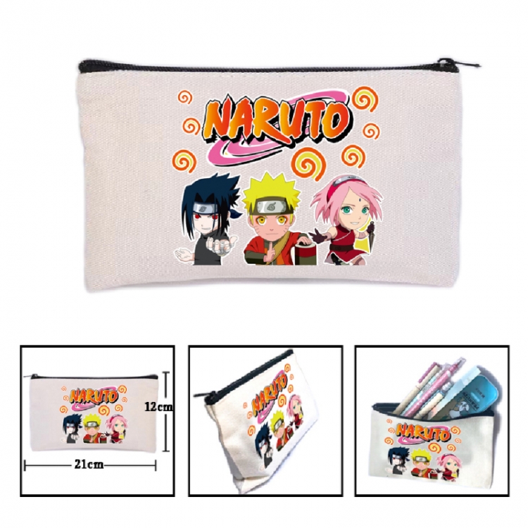 Naruto Anime canvas minimalist printed pencil case storage bag 21X12cm