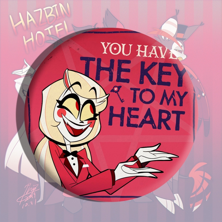 Hazbin Hotel Anime tinplate brooch badge price for 5 pcs