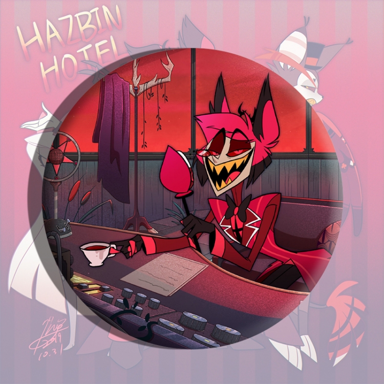 Hazbin Hotel Anime tinplate brooch badge price for 5 pcs