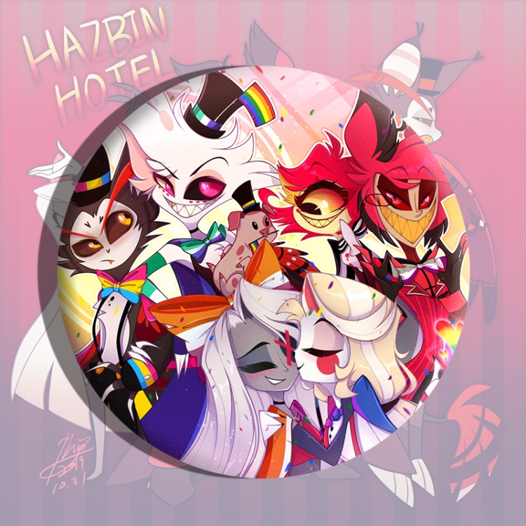 Hazbin Hotel Anime tinplate brooch badge price for 5 pcs