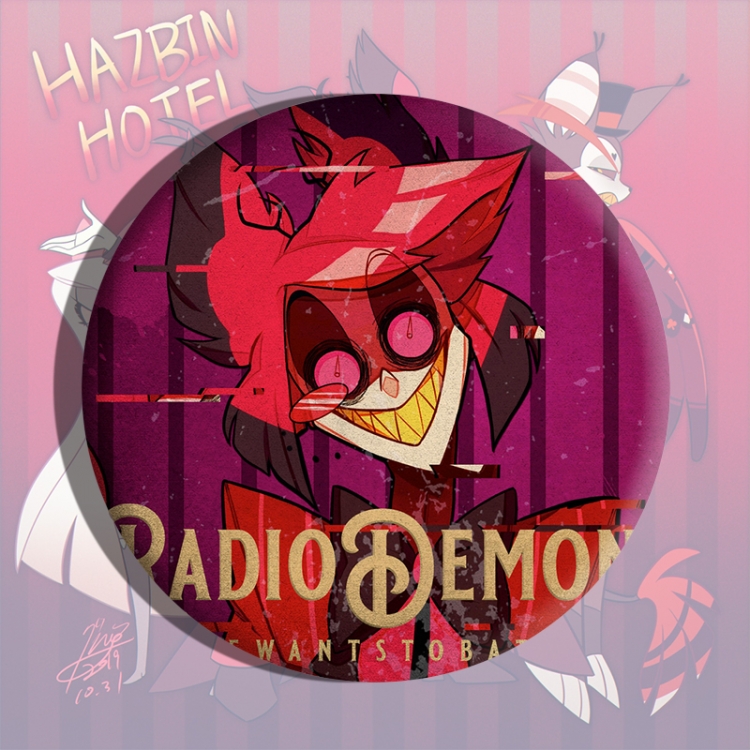 Hazbin Hotel Anime tinplate brooch badge price for 5 pcs