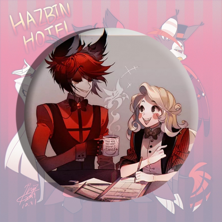 Hazbin Hotel Anime tinplate brooch badge price for 5 pcs