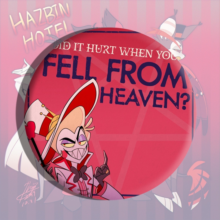 Hazbin Hotel Anime tinplate brooch badge price for 5 pcs