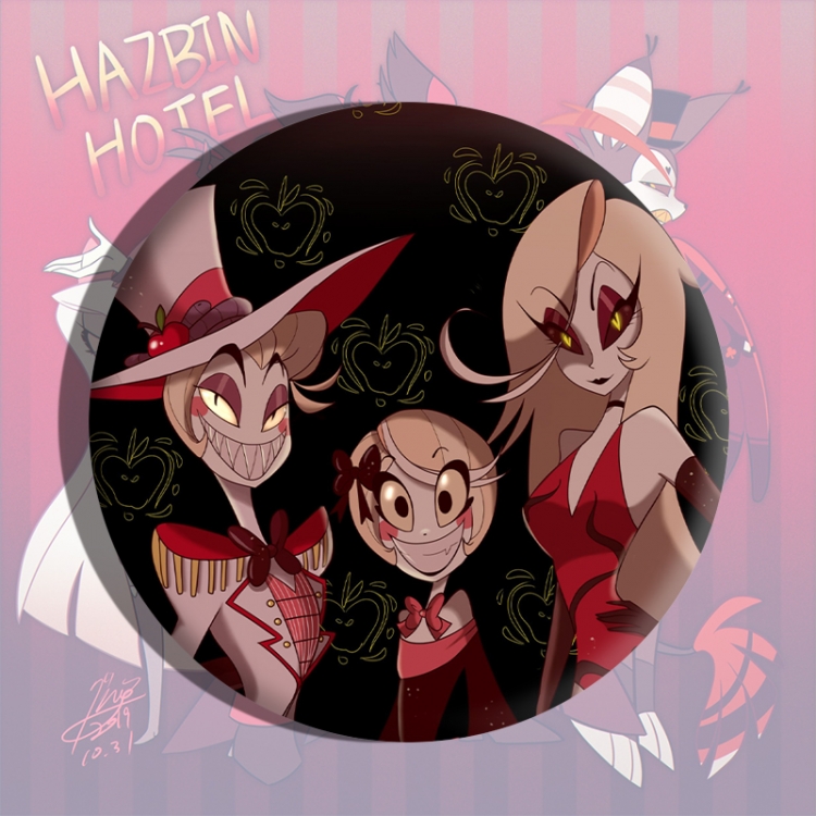 Hazbin Hotel Anime tinplate brooch badge price for 5 pcs
