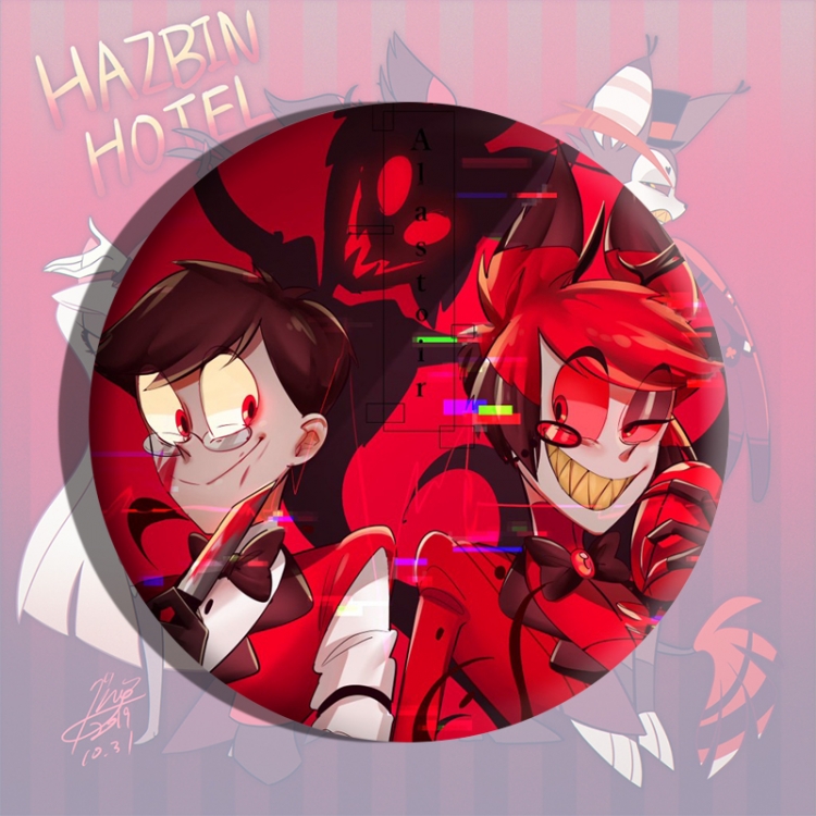 Hazbin Hotel Anime tinplate brooch badge price for 5 pcs