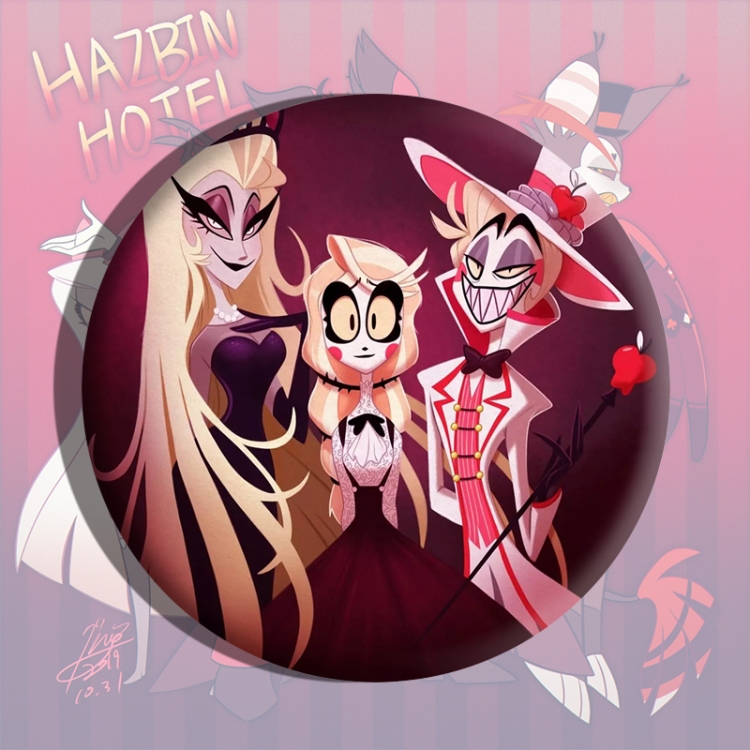 Hazbin Hotel Anime tinplate brooch badge price for 5 pcs