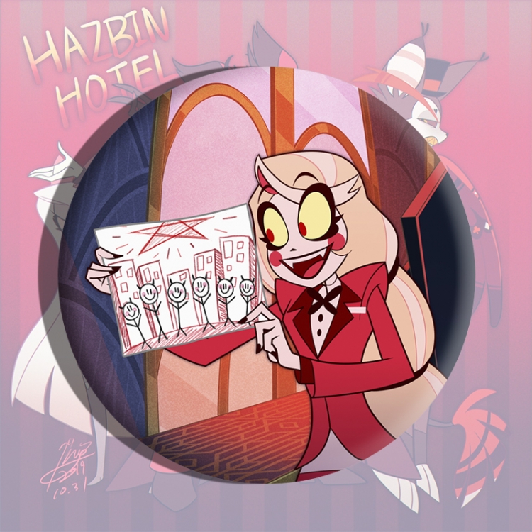 Hazbin Hotel Anime tinplate brooch badge price for 5 pcs