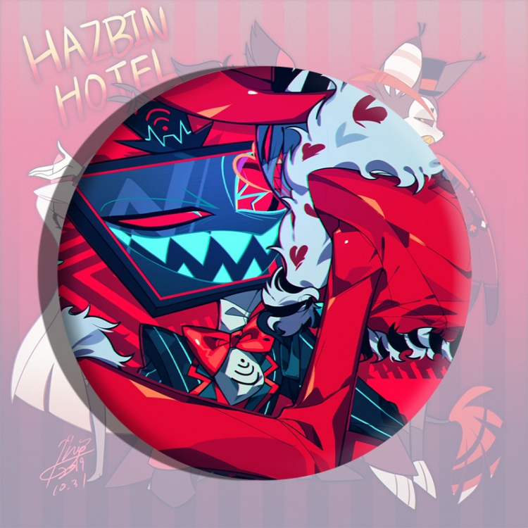 Hazbin Hotel Anime tinplate brooch badge price for 5 pcs