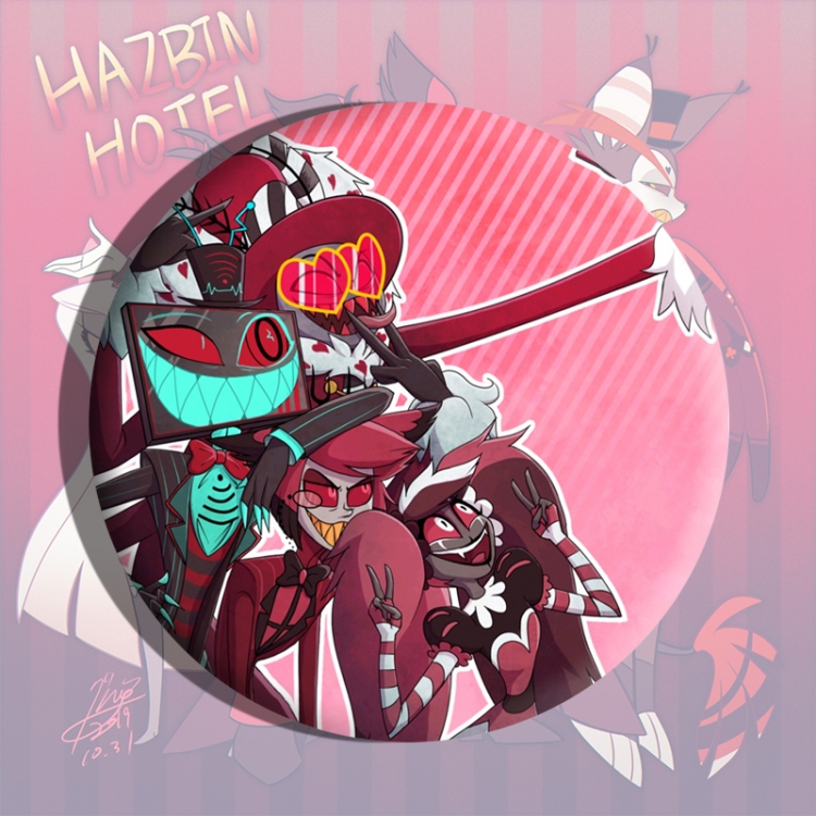 Hazbin Hotel Anime tinplate brooch badge price for 5 pcs