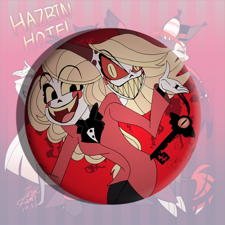 Hazbin Hotel Anime tinplate brooch badge price for 5 pcs