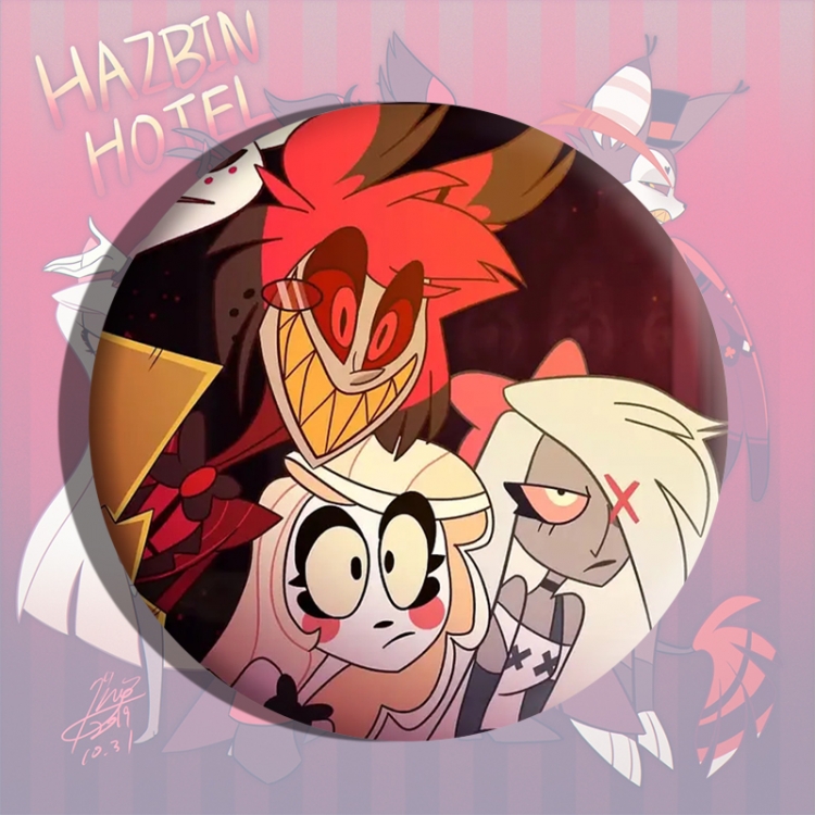 Hazbin Hotel Anime tinplate brooch badge price for 5 pcs