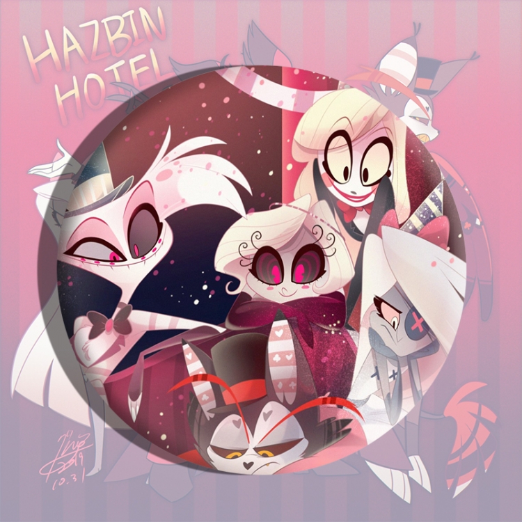 Hazbin Hotel Anime tinplate brooch badge price for 5 pcs