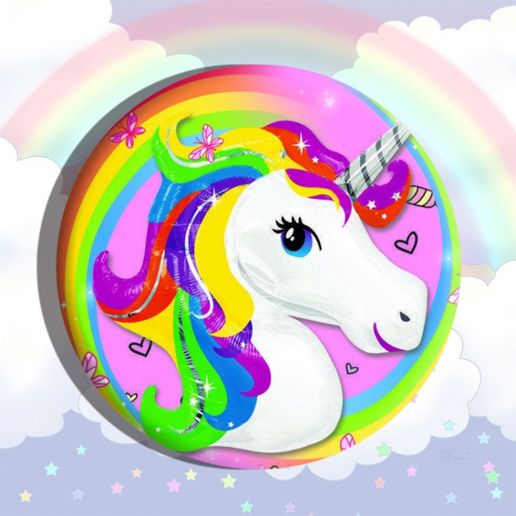 Unicorn Anime tinplate brooch badge price for 5 pcs