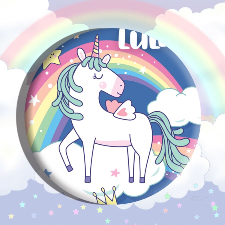 Unicorn Anime tinplate brooch badge price for 5 pcs