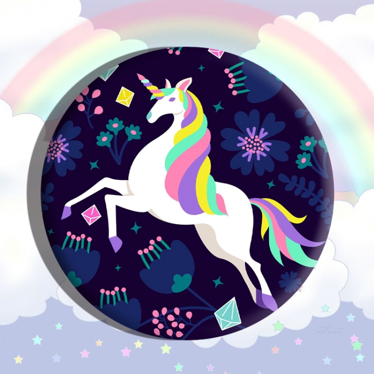 Unicorn Anime tinplate brooch badge price for 5 pcs