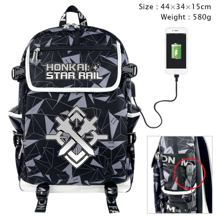 Honkai: Star Rail Anime color shading data line backpack 44X34X15CM