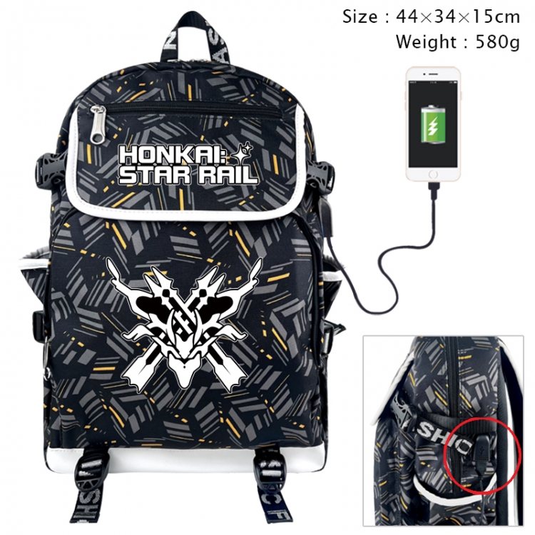 Honkai: Star Rail Anime color shading data line backpack 44X34X15CM