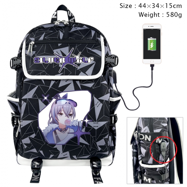 Honkai: Star Rail Anime color shading data line backpack 44X34X15CM