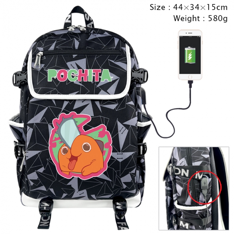 Chainsawman Anime color shading data line backpack 44X34X15CM