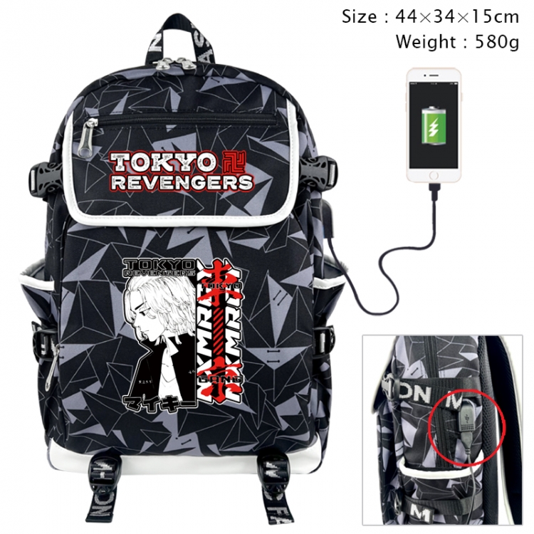 Chainsawman Anime color shading data line backpack 44X34X15CM