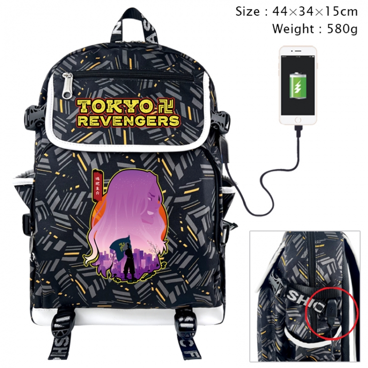 Chainsawman Anime color shading data line backpack 44X34X15CM