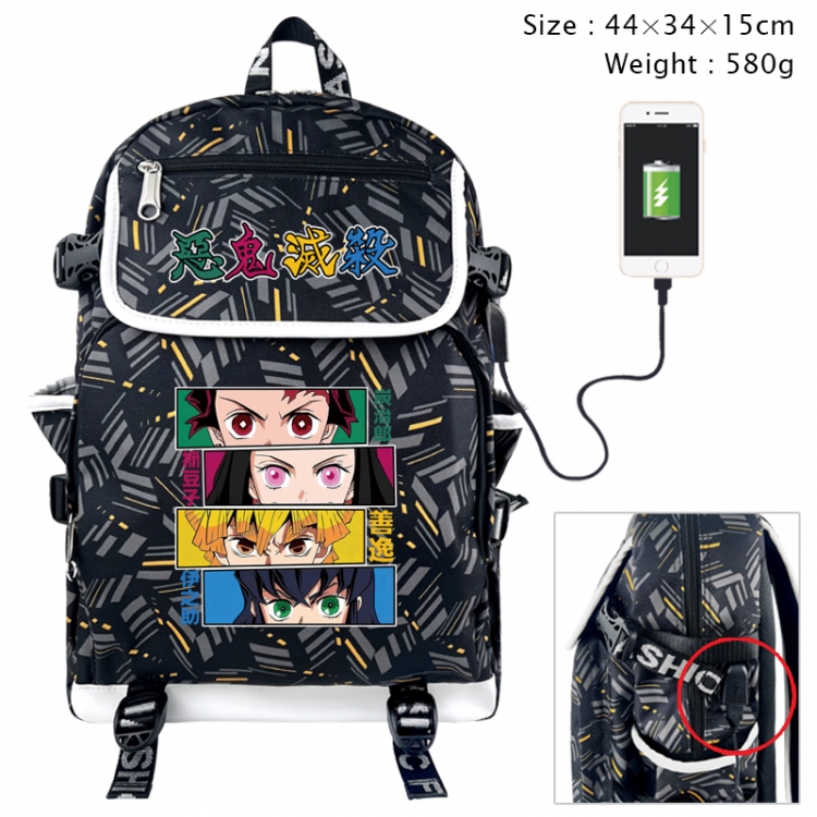 Demon Slayer Kimets Anime color shading data line backpack 44X34X15CM