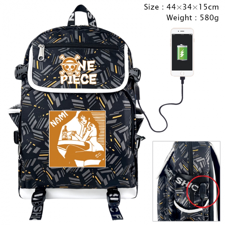 One Piece Anime color shading data line backpack 44X34X15CM