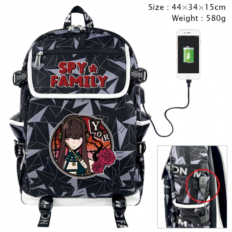 SPYxFAMILY Anime color shading data line backpack 44X34X15CM