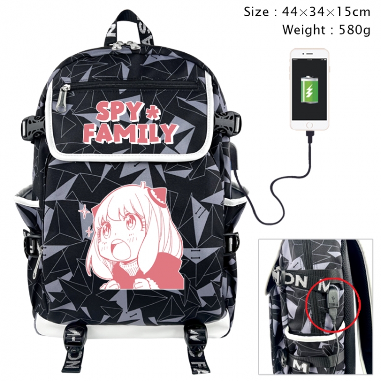 SPYxFAMILY Anime color shading data line backpack 44X34X15CM