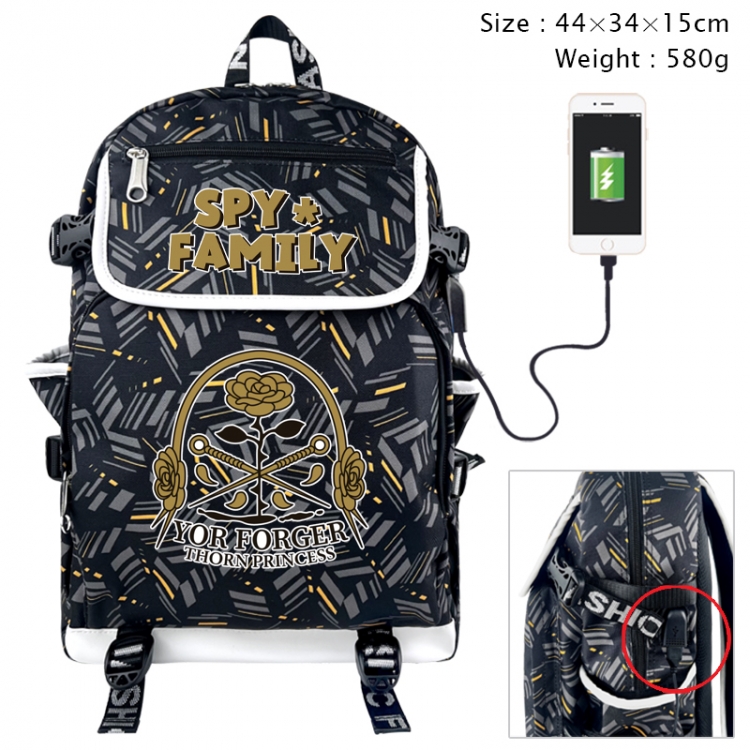 SPYxFAMILY Anime color shading data line backpack 44X34X15CM